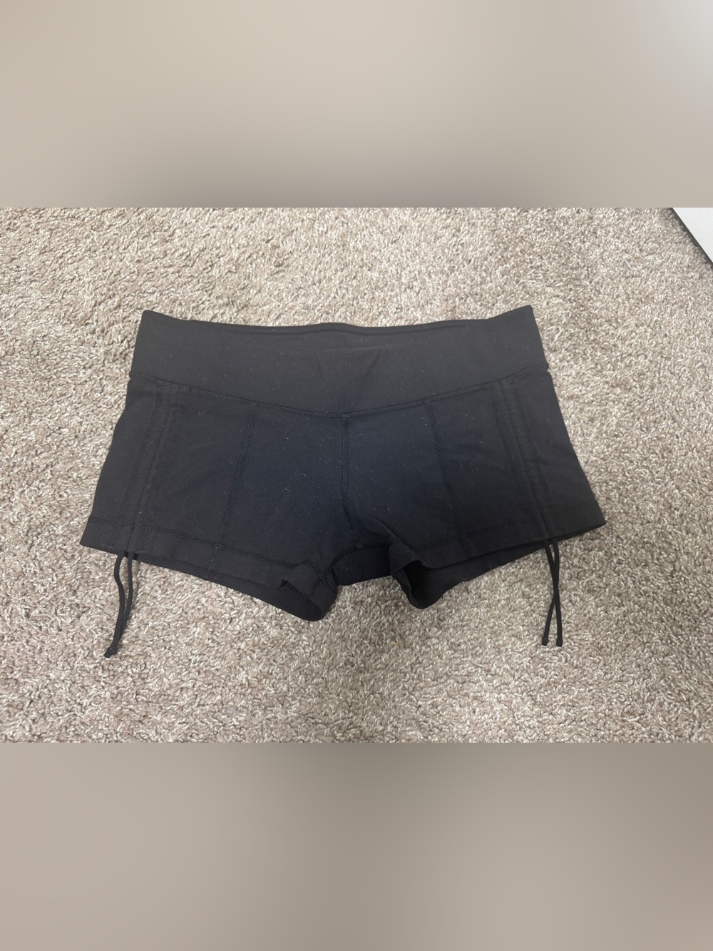 Lululemon Black Short Shorts with Side Drawstrings - Picture 2 of 5
